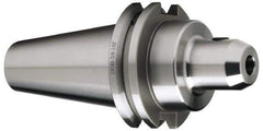 Accupro - CAT40 Taper Shank 7/8" Hole End Mill Holder/Adapter - 2" Nose Diam, 3-1/2" Projection, 5/8-11 Drawbar, Through-Spindle & DIN Flange Coolant - Exact Tool & Supply