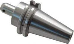 Accupro - CAT40 Taper Shank 1/8" Hole End Mill Holder/Adapter - 3/4" Nose Diam, 2-1/2" Projection, 5/8-11 Drawbar, Through-Spindle & DIN Flange Coolant - Exact Tool & Supply