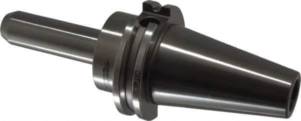 Accupro - CAT40 Taper Shank 3/16" Hole End Mill Holder/Adapter - 3/4" Nose Diam, 4" Projection, 5/8-11 Drawbar, Through-Spindle & DIN Flange Coolant - Exact Tool & Supply