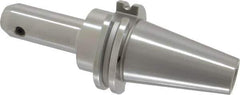 Accupro - CAT40 Taper Shank 5/16" Hole End Mill Holder/Adapter - 1" Nose Diam, 4" Projection, 5/8-11 Drawbar, Through-Spindle & DIN Flange Coolant - Exact Tool & Supply