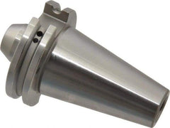 Accupro - CAT40 Taper Shank 3/8" Hole End Mill Holder/Adapter - 1" Nose Diam, 1.38" Projection, 5/8-11 Drawbar, Through-Spindle & DIN Flange Coolant - Exact Tool & Supply