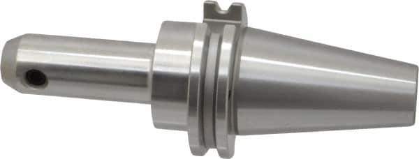 Accupro - CAT40 Taper Shank 3/8" Hole End Mill Holder/Adapter - 1" Nose Diam, 4" Projection, 5/8-11 Drawbar, Through-Spindle & DIN Flange Coolant - Exact Tool & Supply