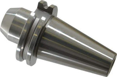 Accupro - CAT40 Taper Shank 1/2" Hole End Mill Holder/Adapter - 35mm Nose Diam, 1.75" Projection, 5/8-11 Drawbar, Through-Spindle & DIN Flange Coolant - Exact Tool & Supply