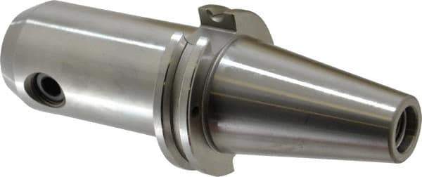 Accupro - CAT40 Taper Shank 3/4" Hole End Mill Holder/Adapter - 1-3/4" Nose Diam, 4" Projection, 5/8-11 Drawbar, Through-Spindle & DIN Flange Coolant - Exact Tool & Supply