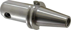 Accupro - CAT40 Taper Shank 3/4" Hole End Mill Holder/Adapter - 1-3/4" Nose Diam, 4" Projection, 5/8-11 Drawbar, Through-Spindle & DIN Flange Coolant - Exact Tool & Supply