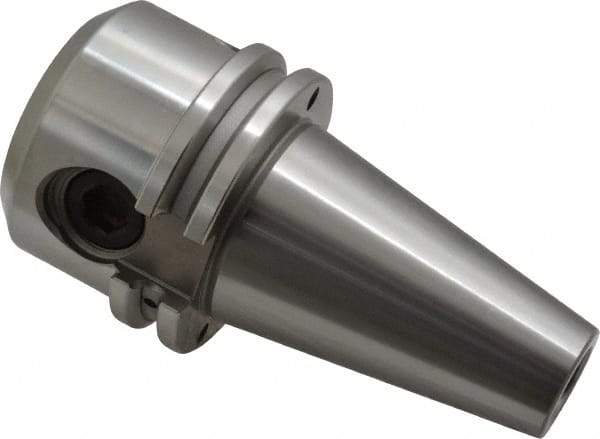 Accupro - CAT40 Taper Shank 1" Hole End Mill Holder/Adapter - 2-1/2" Nose Diam, 2" Projection, 5/8-11 Drawbar, Through-Spindle & DIN Flange Coolant - Exact Tool & Supply