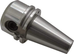 Accupro - CAT40 Taper Shank 1" Hole End Mill Holder/Adapter - 2-1/2" Nose Diam, 2" Projection, 5/8-11 Drawbar, Through-Spindle & DIN Flange Coolant - Exact Tool & Supply