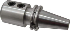 Accupro - CAT40 Taper Shank 1" Hole End Mill Holder/Adapter - 2-23/64" Nose Diam, 4" Projection, 5/8-11 Drawbar, Through-Spindle & DIN Flange Coolant - Exact Tool & Supply