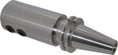 Accupro - CAT40 Taper Shank 1" Hole End Mill Holder/Adapter - 2-23/64" Nose Diam, 6" Projection, 5/8-11 Drawbar, Through-Spindle & DIN Flange Coolant - Exact Tool & Supply