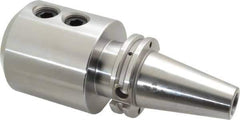 Accupro - CAT40 Taper Shank 1-1/2" Hole End Mill Holder/Adapter - 3" Nose Diam, 4-1/2" Projection, 5/8-11 Drawbar, Through-Spindle & DIN Flange Coolant - Exact Tool & Supply