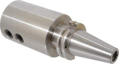 Accupro - CAT40 Taper Shank 1-1/2" Hole End Mill Holder/Adapter - 3" Nose Diam, 6" Projection, 5/8-11 Drawbar, Through-Spindle & DIN Flange Coolant - Exact Tool & Supply