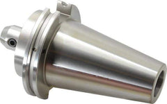 Accupro - CAT50 Taper Shank 3/8" Hole End Mill Holder/Adapter - 1" Nose Diam, 2-1/2" Projection, 1-8 Drawbar, Through-Spindle & DIN Flange Coolant - Exact Tool & Supply