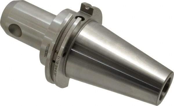 Accupro - CAT50 Taper Shank 3/4" Hole End Mill Holder/Adapter - 48mm Nose Diam, 4" Projection, Through-Spindle & DIN Flange Coolant - Exact Tool & Supply