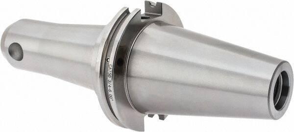 Accupro - CAT50 Taper Shank 3/4" Hole End Mill Holder/Adapter - 48mm Nose Diam, 6" Projection, 1-8 Drawbar, Through-Spindle & DIN Flange Coolant - Exact Tool & Supply