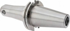 Accupro - CAT50 Taper Shank 3/4" Hole End Mill Holder/Adapter - 48mm Nose Diam, 6" Projection, 1-8 Drawbar, Through-Spindle & DIN Flange Coolant - Exact Tool & Supply