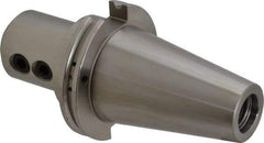 Accupro - CAT50 Taper Shank 7/8" Hole End Mill Holder/Adapter - 2" Nose Diam, 3-3/4" Projection, 1-8 Drawbar, Through-Spindle & DIN Flange Coolant - Exact Tool & Supply