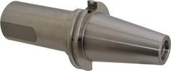 Accupro - CAT50 Taper Shank 1" Hole End Mill Holder/Adapter - 2-23/64" Nose Diam, 6" Projection, 1-8 Drawbar, Through-Spindle & DIN Flange Coolant - Exact Tool & Supply