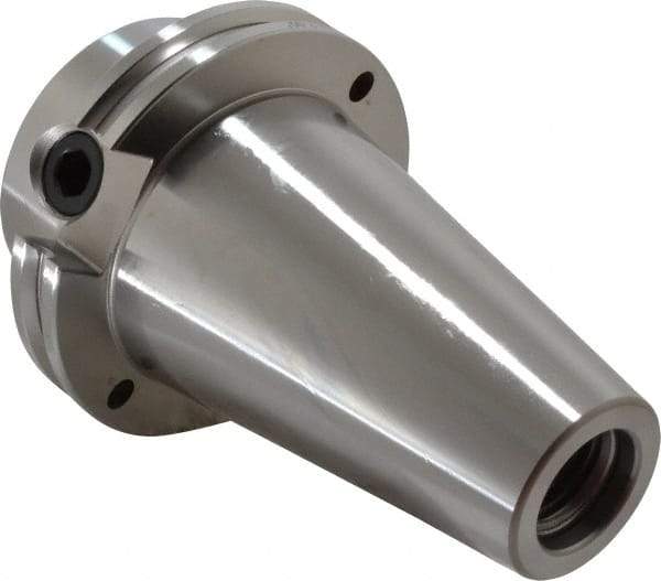 Accupro - CAT50 Taper Shank 1-1/4" Hole End Mill Holder/Adapter - 2-3/4" Nose Diam, 2" Projection, 1-8 Drawbar, Through-Spindle & DIN Flange Coolant - Exact Tool & Supply