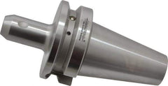 Accupro - BT40 Taper Shank 1/4" Hole End Mill Holder/Adapter - 20mm Nose Diam, 2-1/2" Projection, M16x2.0 Drawbar, Through-Spindle & DIN Flange Coolant - Exact Tool & Supply