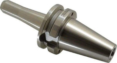 Accupro - BT40 Taper Shank 1/8" Hole End Mill Holder/Adapter - 3/4" Nose Diam, 4" Projection, M16x2.0 Drawbar, Through-Spindle & DIN Flange Coolant - Exact Tool & Supply