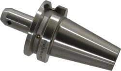Accupro - BT40 Taper Shank 3/16" Hole End Mill Holder/Adapter - 3/4" Nose Diam, 2-1/2" Projection, M16x2.0 Drawbar, Through-Spindle & DIN Flange Coolant - Exact Tool & Supply