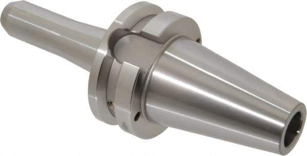 Accupro - BT40 Taper Shank 3/16" Hole End Mill Holder/Adapter - 3/4" Nose Diam, 4" Projection, M16x2.0 Drawbar, Through-Spindle & DIN Flange Coolant - Exact Tool & Supply