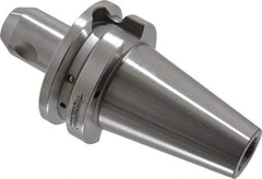 Accupro - BT40 Taper Shank 3/8" Hole End Mill Holder/Adapter - 1" Nose Diam, 2-1/2" Projection, M16x2.0 Drawbar, Through-Spindle & DIN Flange Coolant - Exact Tool & Supply