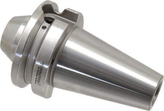 Accupro - BT40 Taper Shank 1/2" Hole End Mill Holder/Adapter - 35mm Nose Diam, 1.75" Projection, M16x2.0 Drawbar, Through-Spindle & DIN Flange Coolant - Exact Tool & Supply