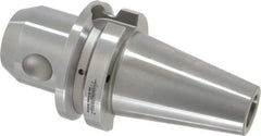 Accupro - BT40 Taper Shank 5/8" Hole End Mill Holder/Adapter - 1-21/32" Nose Diam, 2-1/2" Projection, M16x2.0 Drawbar, Through-Spindle & DIN Flange Coolant - Exact Tool & Supply
