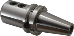 Accupro - BT40 Taper Shank 7/8" Hole End Mill Holder/Adapter - 2" Nose Diam, 3.38" Projection, M16x2.0 Drawbar, Through-Spindle & DIN Flange Coolant - Exact Tool & Supply