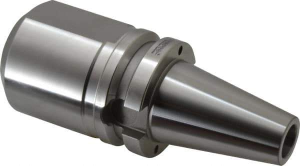 Accupro - BT40 Taper Shank 1-1/4" Hole End Mill Holder/Adapter - 63mm Nose Diam, 3.56" Projection, M16x2.0 Drawbar, Through-Spindle & DIN Flange Coolant - Exact Tool & Supply