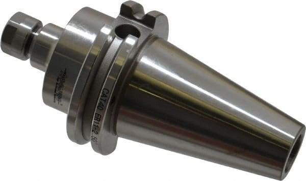 Accupro - 0.019" to 0.275" Capacity, 2-1/2" Projection, CAT40 Taper Shank, ER11 Collet Chuck - 0.0002" TIR, Through-Spindle & DIN Flange Coolant - Exact Tool & Supply