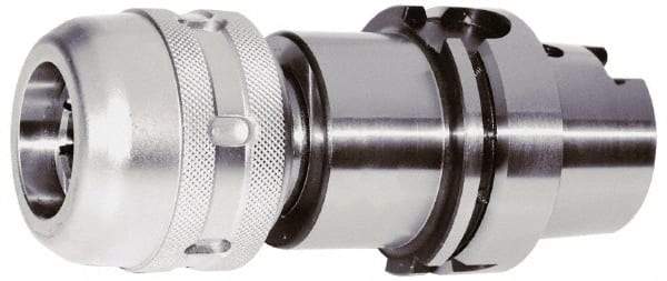 Accupro - HSK100A Taper Shank, 1-1/4" Hole Diam x 2.717" Nose Diam Milling Chuck - 4.528" Projection, 0.0002" TIR, Through-Spindle Coolant, Balanced to 10,000 RPM - Exact Tool & Supply