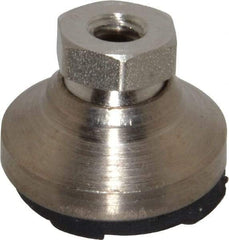 Gibraltar - 750 Lb Capacity, 1/4-20 Thread, 11/16" OAL, Steel Stud, Tapped Pivotal Socket Mount Leveling Pad - 1" Base Diam, Steel Pad, 1/2" Hex - Exact Tool & Supply