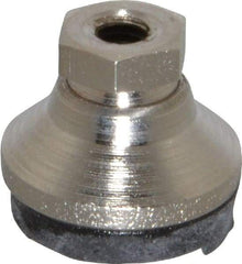Gibraltar - 525 Lb Capacity, 10-32 Thread, 1/2" OAL, Steel Stud, Tapped Pivotal Socket Mount Leveling Pad - 3/4" Base Diam, Steel Pad, 3/8" Hex - Exact Tool & Supply