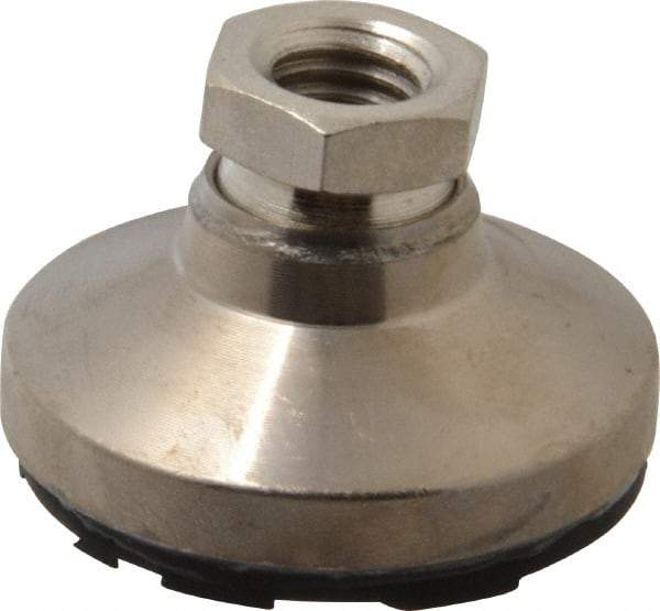 Gibraltar - 3750 Lb Capacity, 1/2-13 Thread, 1-1/8" OAL, Steel Stud, Tapped Pivotal Socket Mount Leveling Pad - 1-7/8" Base Diam, Steel Pad, 3/4" Hex - Exact Tool & Supply