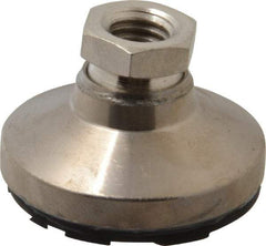Gibraltar - 3750 Lb Capacity, 1/2-13 Thread, 1-1/8" OAL, Steel Stud, Tapped Pivotal Socket Mount Leveling Pad - 1-7/8" Base Diam, Steel Pad, 3/4" Hex - Exact Tool & Supply