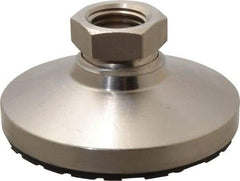 Gibraltar - 15000 Lb Capacity, 1-8 Thread, 1-7/8" OAL, Steel Stud, Tapped Pivotal Socket Mount Leveling Pad - 4" Base Diam, Steel Pad, 1-3/8" Hex - Exact Tool & Supply