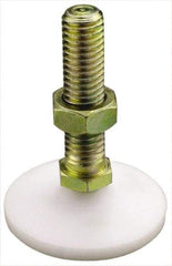 Made in USA - 3/8-16 Bolt Thread, Studded Pivotal Stud Mount Leveling Pad & Mount - 300 Max Lb Capacity, 1-1/4" Base Diam - Exact Tool & Supply