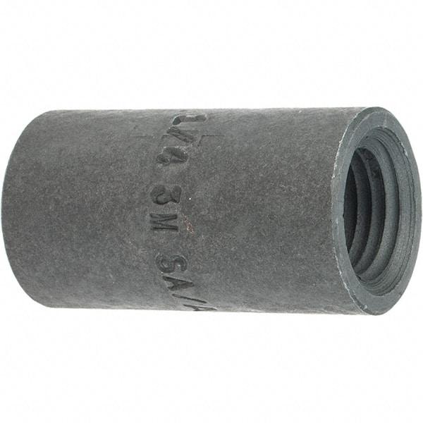 Made in USA - Size 1/4", Class 3,000, Forged Carbon Steel Black Pipe Coupling - 3,000 psi, Threaded End Connection - Exact Tool & Supply