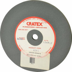 Cratex - 6" Diam x 1/2" Hole x 1/4" Thick, Surface Grinding Wheel - Silicon Carbide, Coarse Grade, 3,600 Max RPM, Rubber Bond, No Recess - Exact Tool & Supply