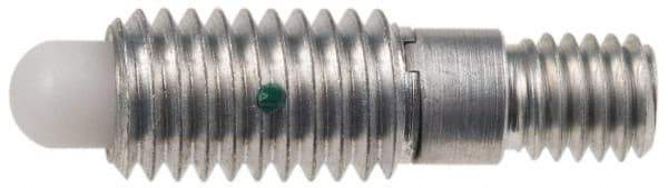 Gibraltar - 1/4-20, 1/2" Thread Length, 0.144" Max Plunger Diam, 1 Lb Init to 5 Lb Final End Force, Knob Handle Plunger - Knobless Threaded Stud, 5/8" Body Length, 1/8" Length Under Head/Shoulder, 1/8" Plunger Projection - Exact Tool & Supply