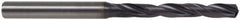 Kennametal - Letter Q 140° Solid Carbide Jobber Drill - TiAlN Finish, Right Hand Cut, Spiral Flute, Straight Shank, 103mm OAL, Standard Point - Exact Tool & Supply