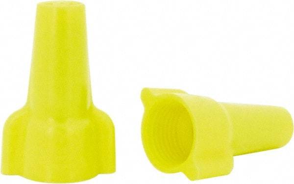 Ideal - 2, 18 to 3, 12 AWG, 600 Volt, Flame Retardant, Wing Twist on Wire Connector - Yellow, 221°F - Exact Tool & Supply