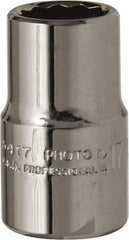 Proto - 17/32", 1/2" Drive, Standard Hand Socket - 12 Points, 1-31/64" OAL, Alloy Steel, Chrome Finish - Exact Tool & Supply