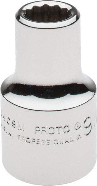 Proto - 1/2" Drive, Standard Hand Socket - 12 Points, 1-1/2" OAL, Alloy Steel, Chrome Finish - Exact Tool & Supply