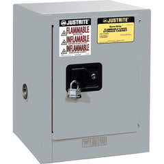 Justrite - 1 Door 1 Shelf 4 Gal Space Saver Safety Cabinet for Flammable Substances - Exact Tool & Supply