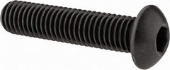Value Collection - 1/2-13 UNC Hex Socket Drive, Button Screw - Alloy Steel, Black Oxide Finish, Fully Threaded, 2-1/4" Length Under Head - Exact Tool & Supply