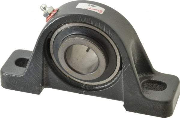 Browning - 1-1/4" ID, 6-3/4" OAL x 3-11/16" OAH Pillow Block - 3,493 Lb Static Cap, 5,782 Lb Dyn Cap, 5" Btw Mnt Hole Ctrs, 1-7/8" Base-to-Ctr Ht, Cast Iron - Exact Tool & Supply