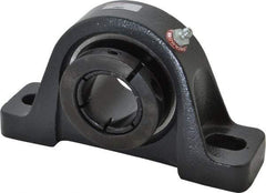 Browning - 1-1/2" ID, 7-1/8" OAL x 4" OAH Pillow Block - 4,467 Lb Static Cap, 7,340 Lb Dyn Cap, 5-3/8" Btw Mnt Hole Ctrs, 2" Base-to-Ctr Ht, Cast Iron - Exact Tool & Supply